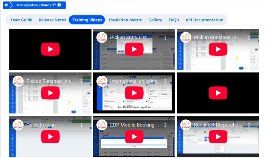 Training Videos in courier management software
