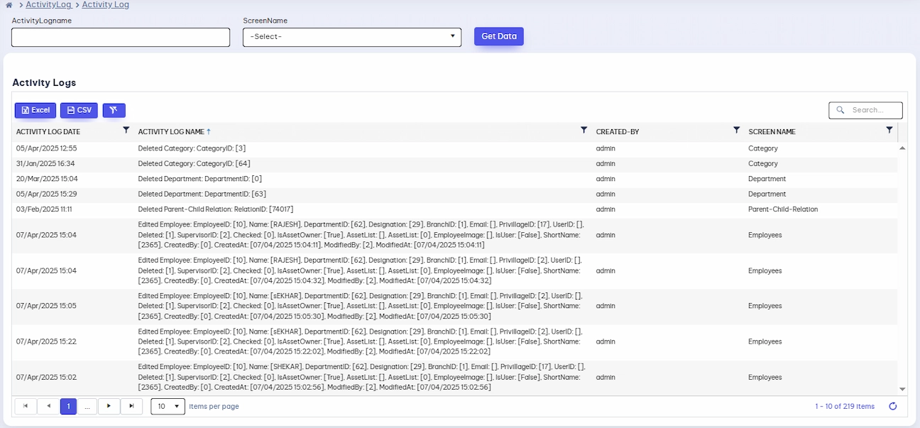 Activity Logs Overview