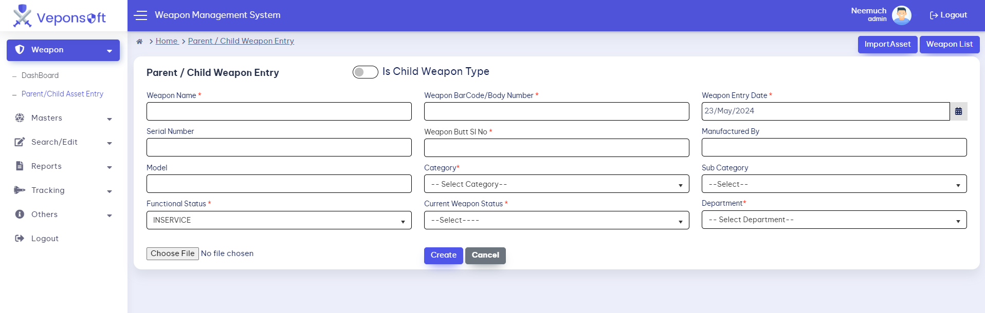 Accessories and Ammunition Tracking