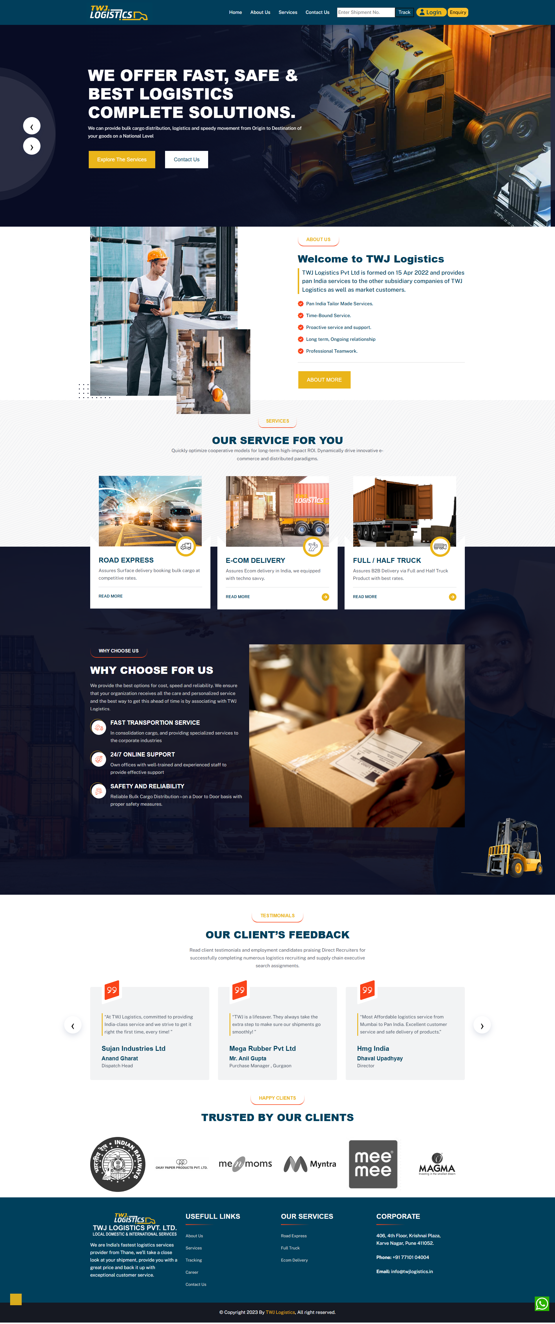 TWJ Logistics — project built by Softpal
