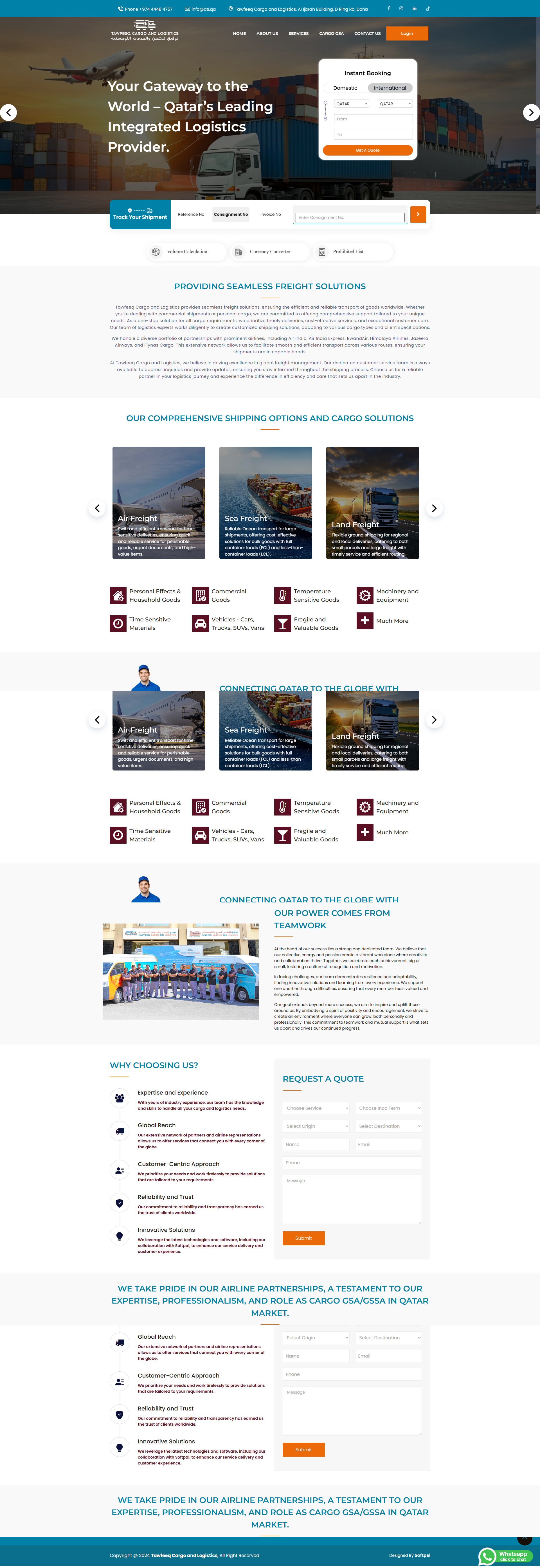 Tawfeeq Cargo And Logistics — project built by Softpal