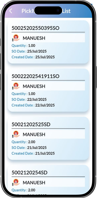 Warehouse & Inventory Management app mobile screen